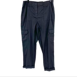 Chicos Black linen blend crop pants‎ size Small